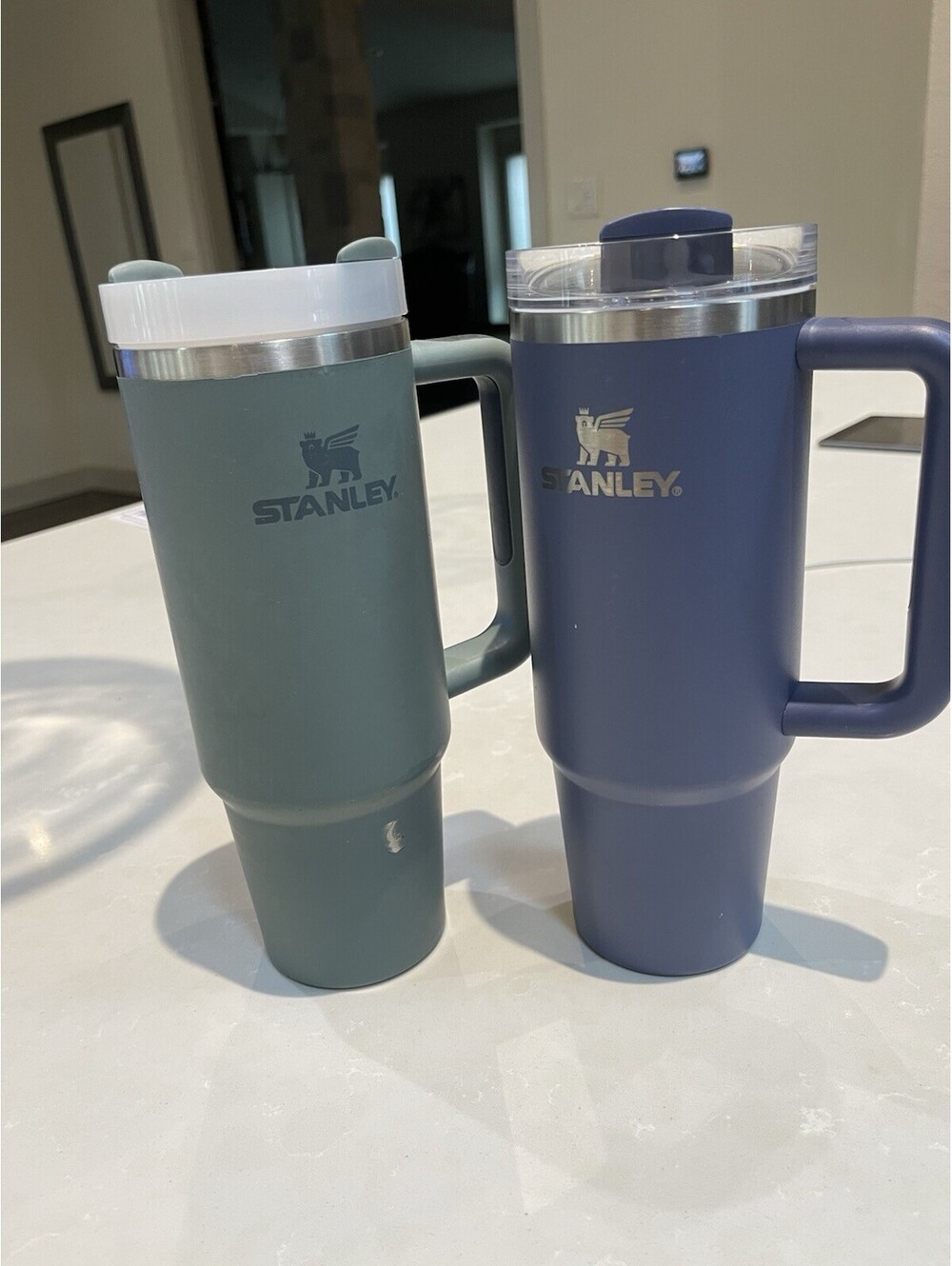 Stanley 30 oz Tumbler Set Of 2 Teal And Blue With New Straw